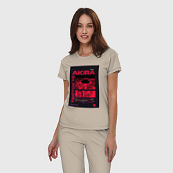 Пижама хлопковая женская Akira poster, цвет: миндальный — фото 2