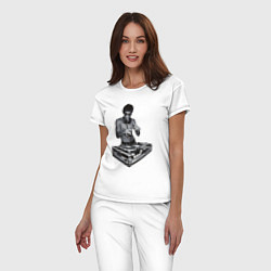 Пижама хлопковая женская DJ Bruce Lee, цвет: белый — фото 2
