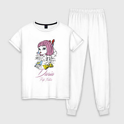 Пижама хлопковая женская Daria - pulp fiction, цвет: белый