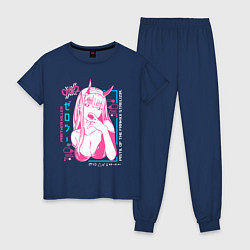 Пижама хлопковая женская Zero Two anime, цвет: тёмно-синий
