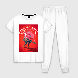 Пижама хлопковая женская Bocchi the Rock - Одинокий рокер, цвет: белый