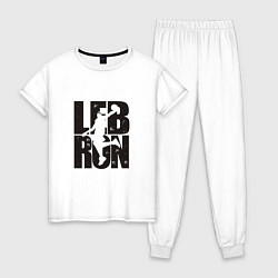 Пижама хлопковая женская Lebron Dunk, цвет: белый