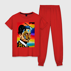 Пижама хлопковая женская Salvador Dali: Art, цвет: красный