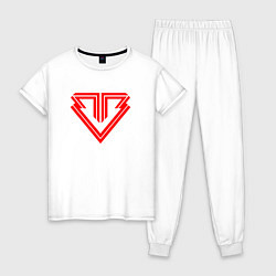 Пижама хлопковая женская Big bang alive, цвет: белый