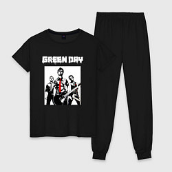 Пижама хлопковая женская Greed Day rock, цвет: черный