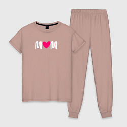 Женская пижама Mom heart love