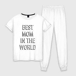 Женская пижама Best mom in the world надпись с тенью