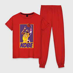 Пижама хлопковая женская Kobe game, цвет: красный