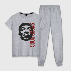 Пижама хлопковая женская Репер Snoop Dogg, цвет: меланж