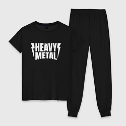 Женская пижама Heavy metal надпись с молниями