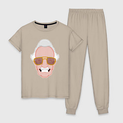 Пижама хлопковая женская Stan Lee smile, цвет: миндальный