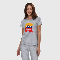 Пижама хлопковая женская Trump elephant, цвет: меланж — фото 2
