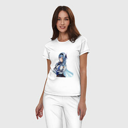Пижама хлопковая женская Персонаж Эола из игры Геншин Импакт, цвет: белый — фото 2