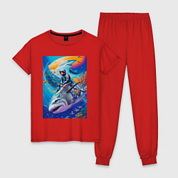 Женская пижама Cyber shark - ocean and space - art