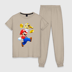 Женская пижама Марио сбивает монетки