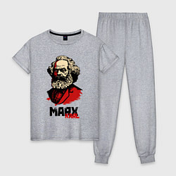 Пижама хлопковая женская Karl Marx - 3 цвета, цвет: меланж