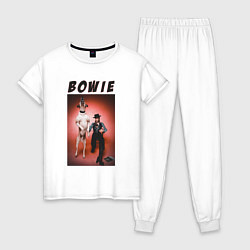 Пижама хлопковая женская David Bowie Diamond Dogs, цвет: белый