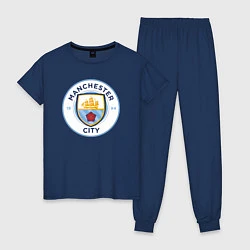 Пижама хлопковая женская Manchester City FC, цвет: тёмно-синий