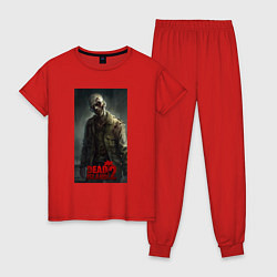 Пижама хлопковая женская Зомби мертый остров, цвет: красный