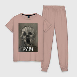 Пижама хлопковая женская Painful, цвет: пыльно-розовый
