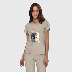 Пижама хлопковая женская Jigokuraku boo, цвет: миндальный — фото 2