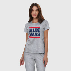 Пижама хлопковая женская Run Washington Wizards, цвет: меланж — фото 2