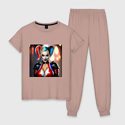 Пижама хлопковая женская Марго Робби, цвет: пыльно-розовый
