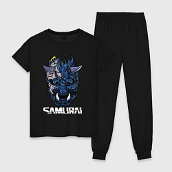 Пижама хлопковая женская Samurai gang, цвет: черный