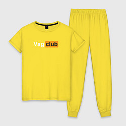 Пижама хлопковая женская Vag club, цвет: желтый