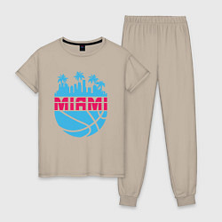 Пижама хлопковая женская Miami city, цвет: миндальный