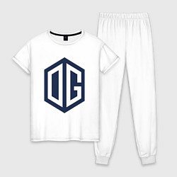Пижама хлопковая женская OG logo, цвет: белый