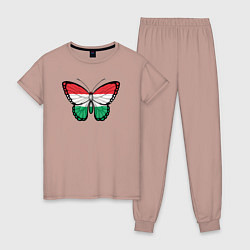 Пижама хлопковая женская Бабочка Венгрия, цвет: пыльно-розовый