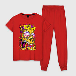 Пижама хлопковая женская Жидкий Барт, цвет: красный
