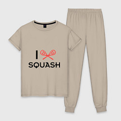 Пижама хлопковая женская I Love Squash, цвет: миндальный