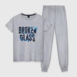 Пижама хлопковая женская Broken glass, цвет: меланж