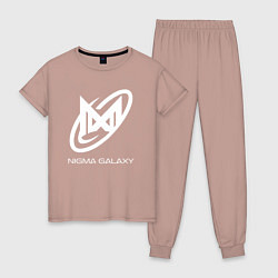 Пижама хлопковая женская Nigma Galaxy logo, цвет: пыльно-розовый