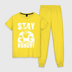 Пижама хлопковая женская Arnold motivation, цвет: желтый