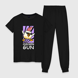 Пижама хлопковая женская Chicken Gun - Game, цвет: черный