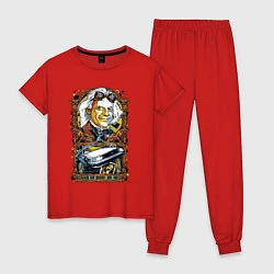 Пижама хлопковая женская Lloyd time machine, цвет: красный