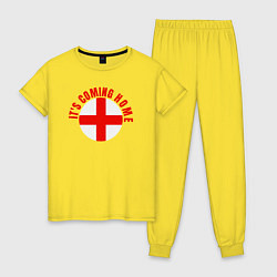 Пижама хлопковая женская Coming home England, цвет: желтый