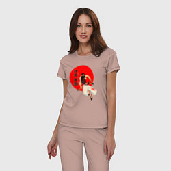 Пижама хлопковая женская Touji Fushiguro, цвет: пыльно-розовый — фото 2