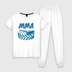 Пижама хлопковая женская MMA power, цвет: белый