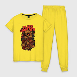 Пижама хлопковая женская Черный саббат, цвет: желтый