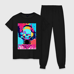 Женская пижама Cool skull - cyberpunk - pop art