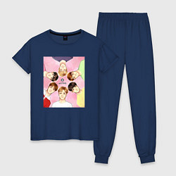 Пижама хлопковая женская Astro team, цвет: тёмно-синий