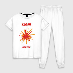 Пижама хлопковая женская Корфу - Греция, цвет: белый