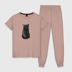Женская пижама Кот с пустым взглядом - мем