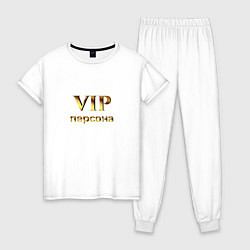 Пижама хлопковая женская VIP персона, цвет: белый