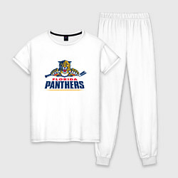 Пижама хлопковая женская Florida panthers - hockey team, цвет: белый