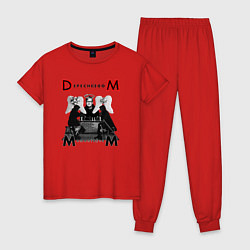 Пижама хлопковая женская Depeche Mode - Memento Mori 01, цвет: красный